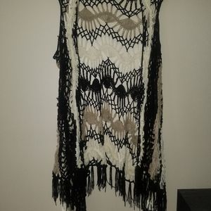 Ladies Boho long fringe sweater